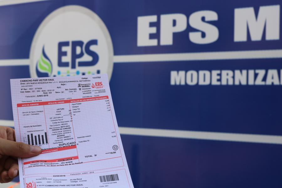 EPS Moquegua recuerda a los usuarios las fechas de vencimiento de los recibos de color rojo